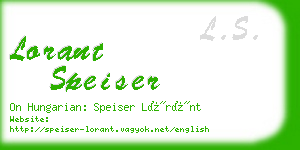 lorant speiser business card